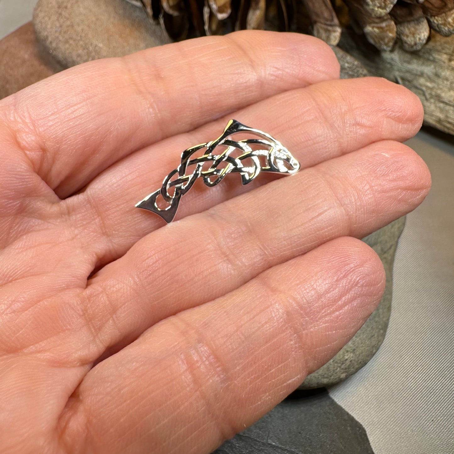 Celtic Salmon of Knowledge Necklace — view 5