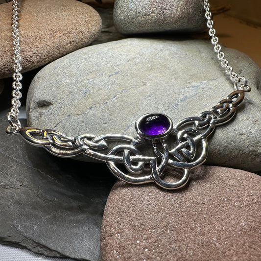 Helen Celtic Knot Necklace in Sterling Silver — view 7