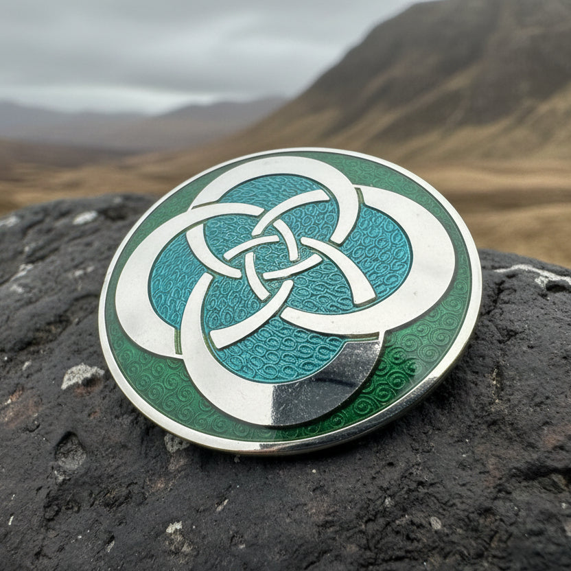Five Fold Celtic Brooch in silver