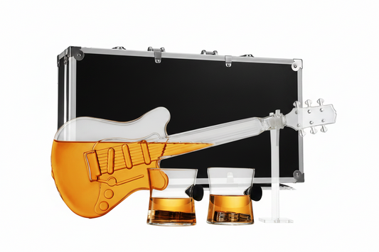 Electric Guitar Whiskey Decanter With 2 Pick Whiskey Glasses
