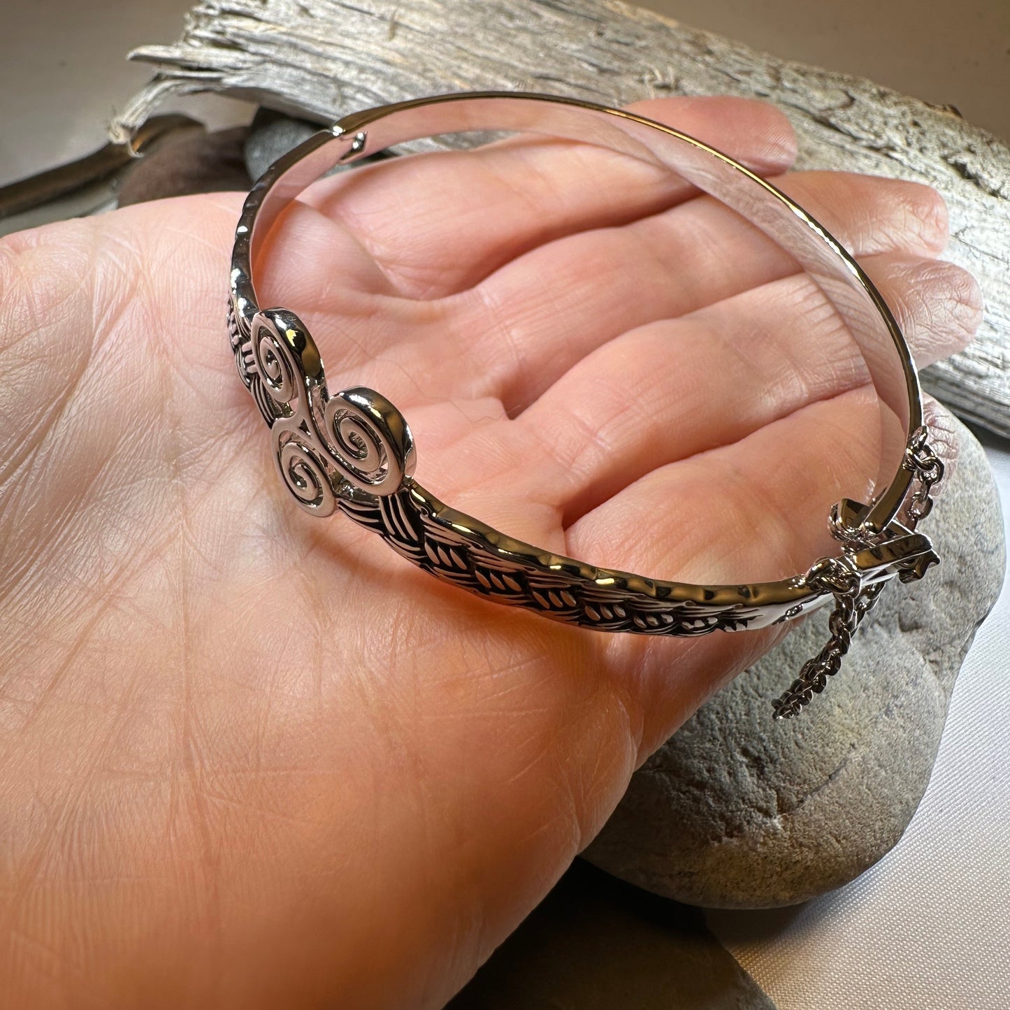 Celtic Triple Spiral Bracelet — view 7