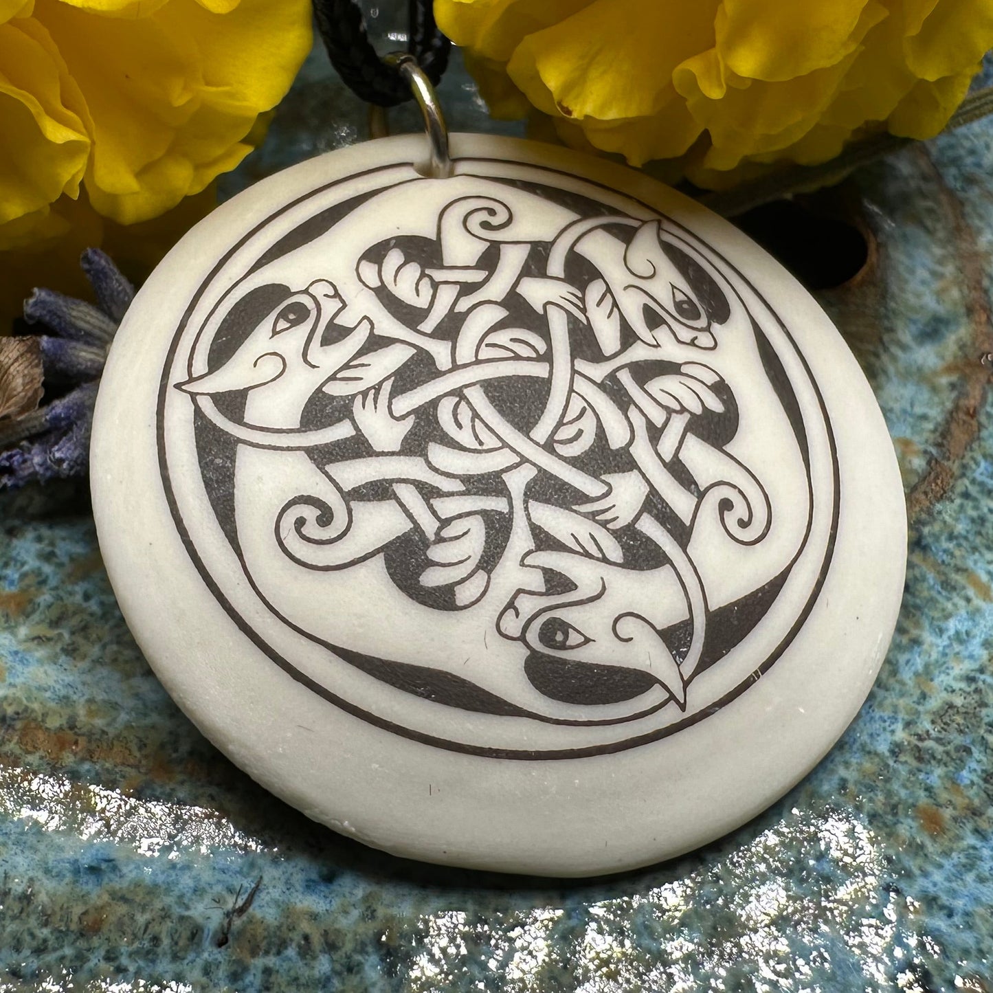 Artisan Celtic Triple Spiral Cat Necklace - Handmade in the U.S.A.