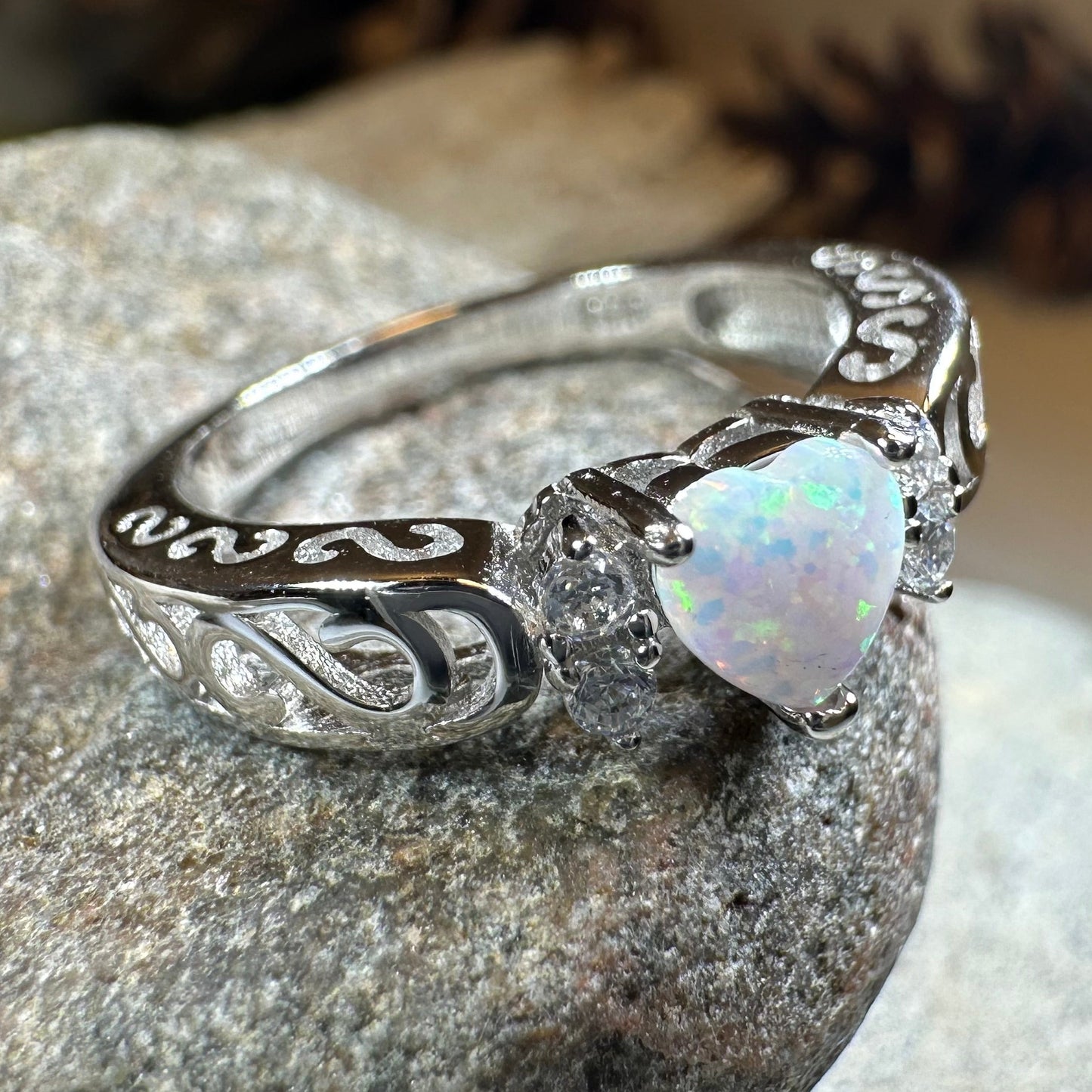 Sweetheart Opal Ring in Sterling Silver