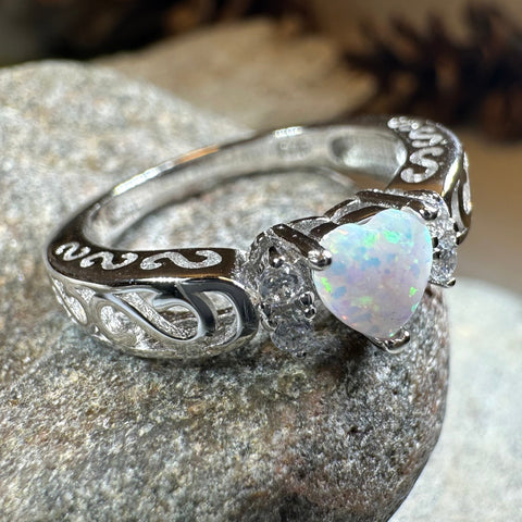 Load image into Gallery viewer, Sweetheart Opal Ring in Sterling Silver
