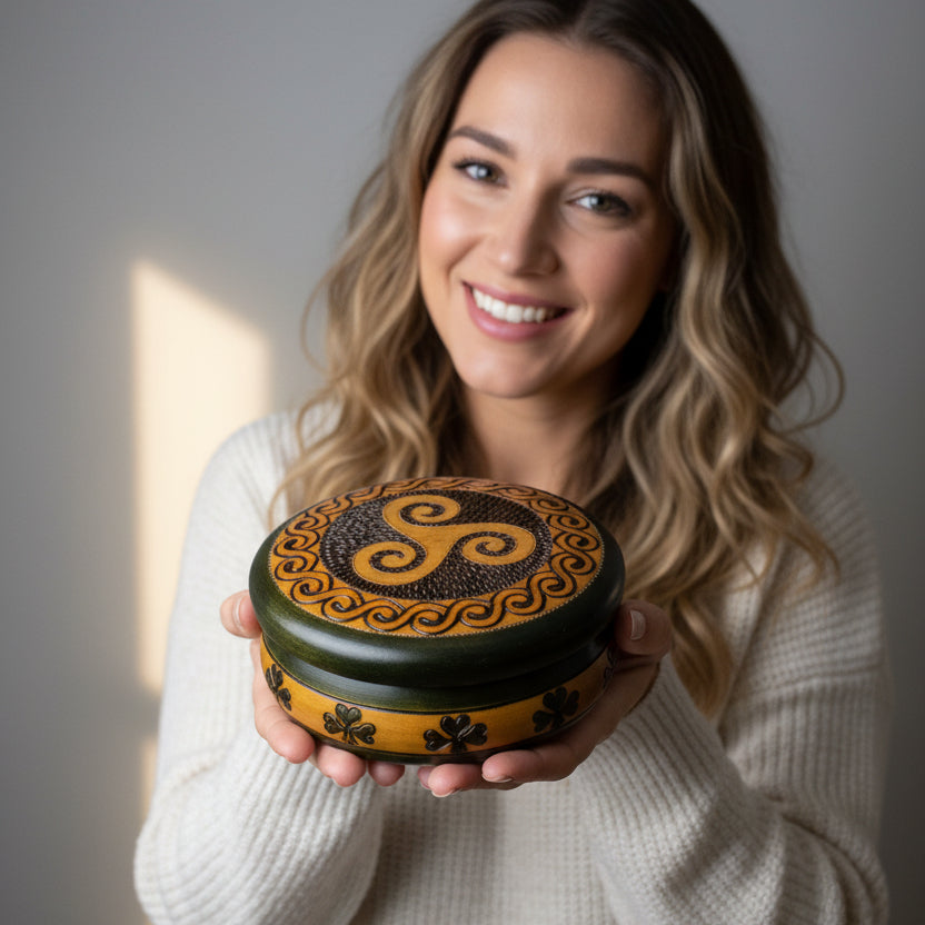 Celtic Celtic Spiral Keepsake Box - Handmade Wooden Box