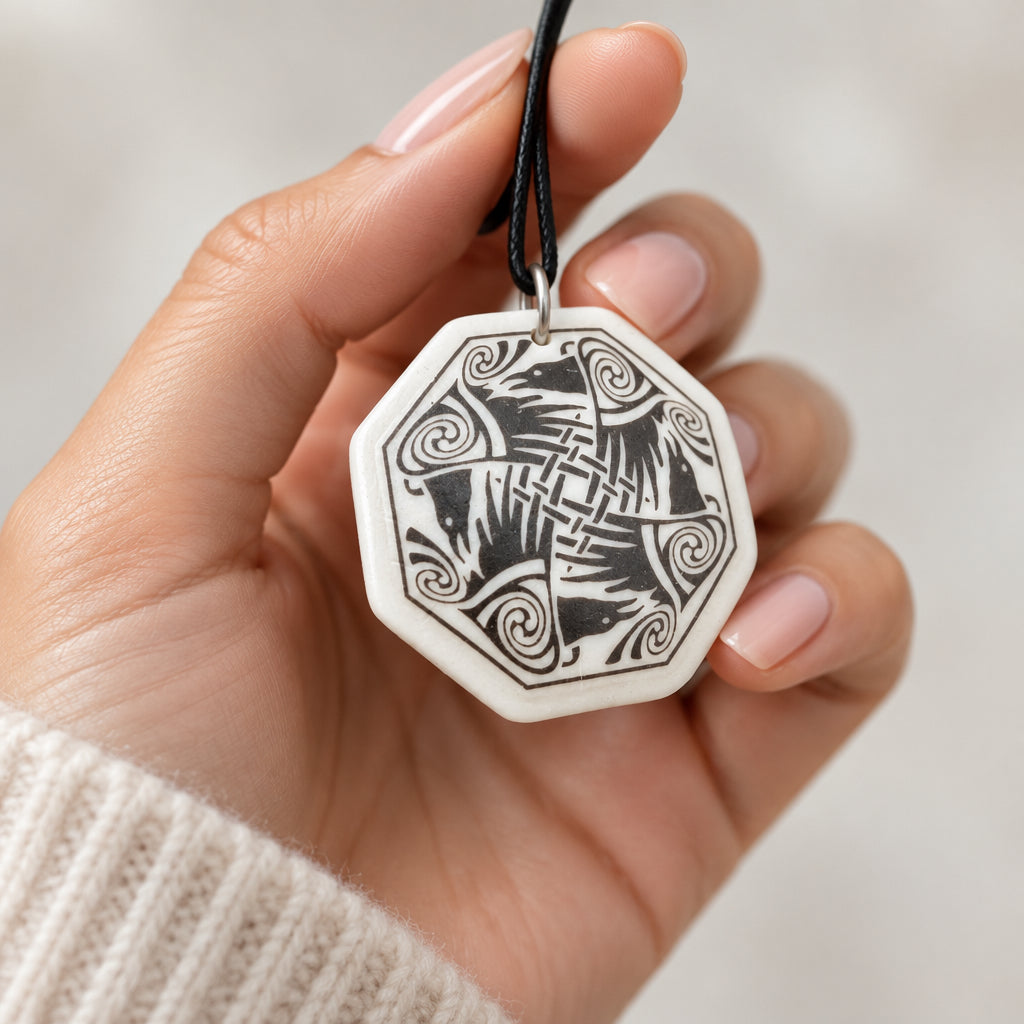 Artisan Nehalennia Celtic Raven Necklace - Handmade in the U.S.A.