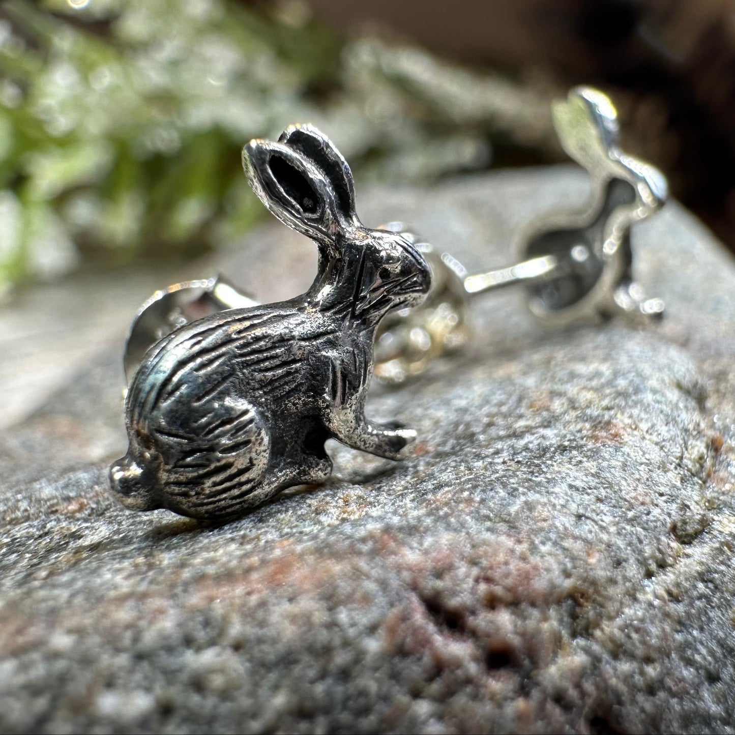 Noble Rabbit Stud Earrings in Sterling Silver