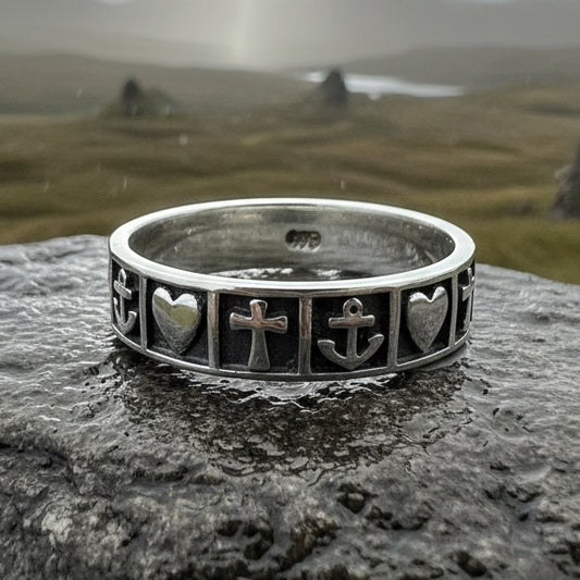 Faith, Hope & Love Cross Ring
