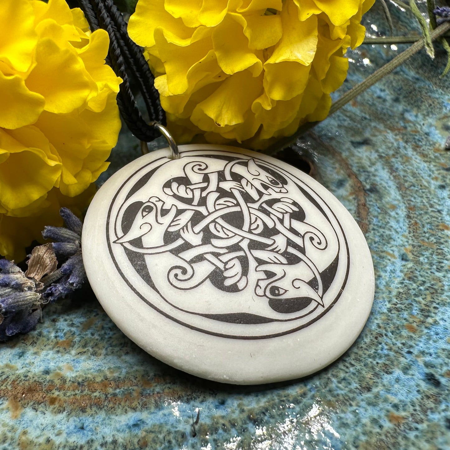 Artisan Celtic Triple Spiral Cat Necklace - Handmade in the U.S.A.