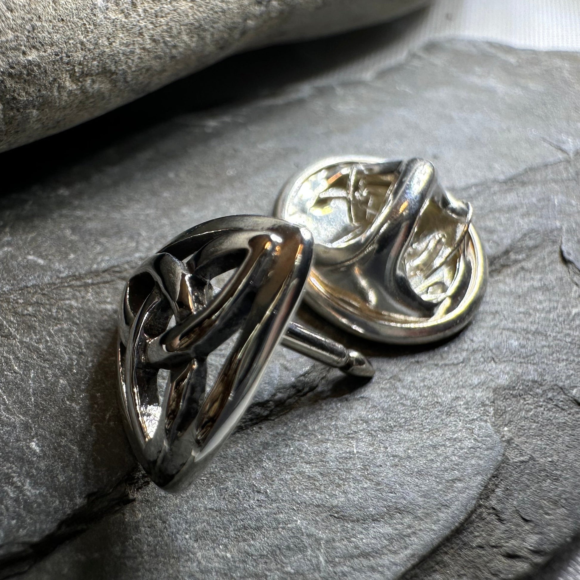 Celtic Trinity Knot Lapel Pin in Sterling Silver — view 14