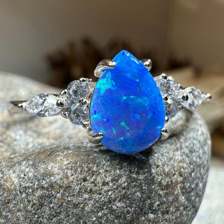 Allure Blue Fire Opal Ring