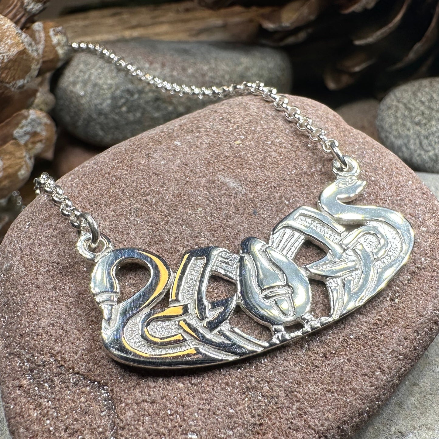 Norse Three Nornes Swan Necklace - Handmade in Scotland