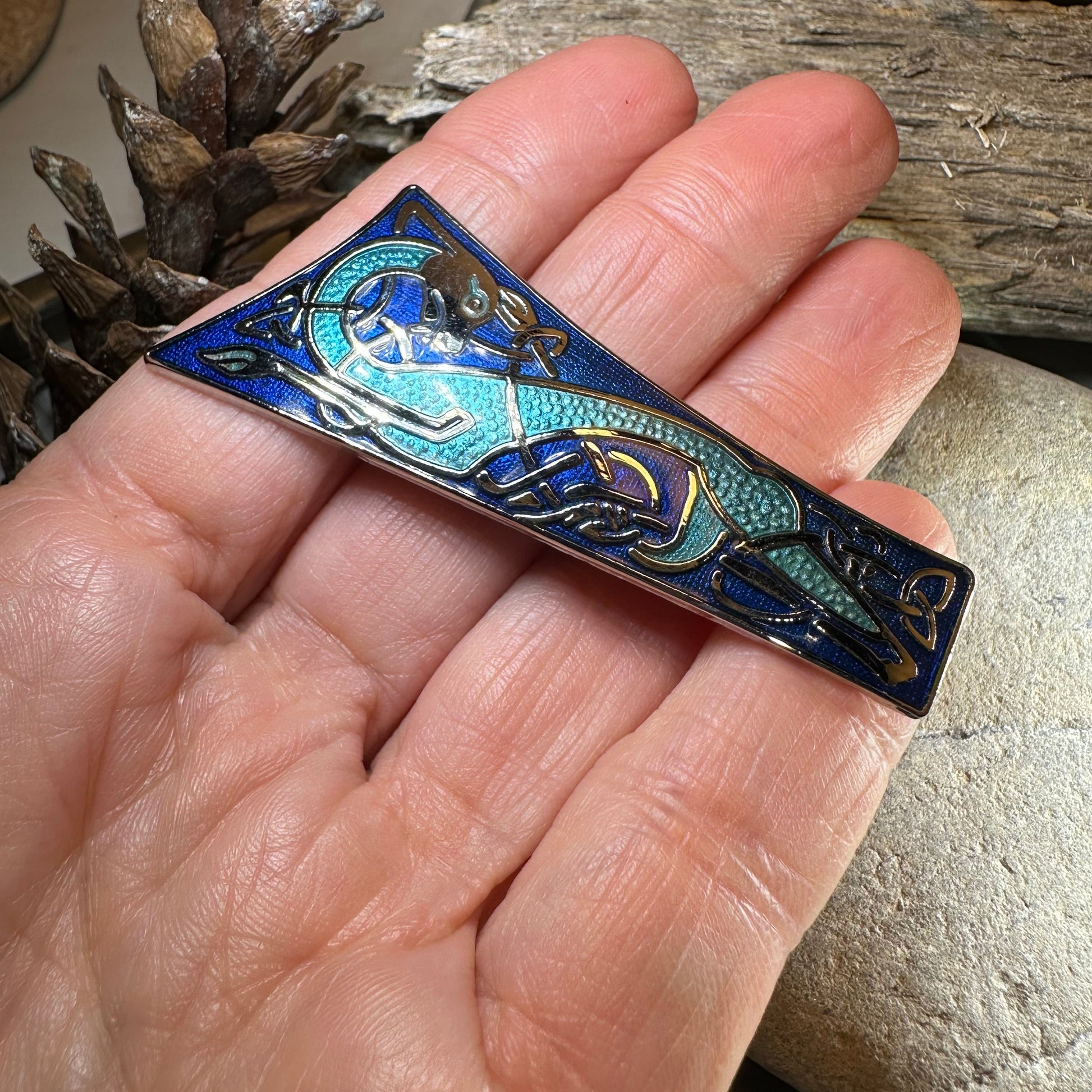 Long Celtic Dragon Brooch — view 4