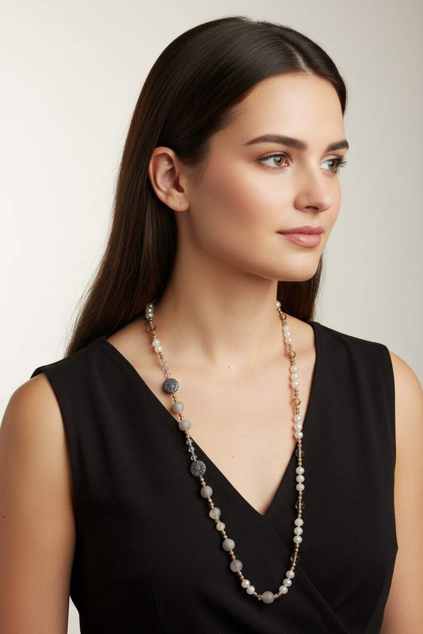 Lavender Blossom Long Necklace