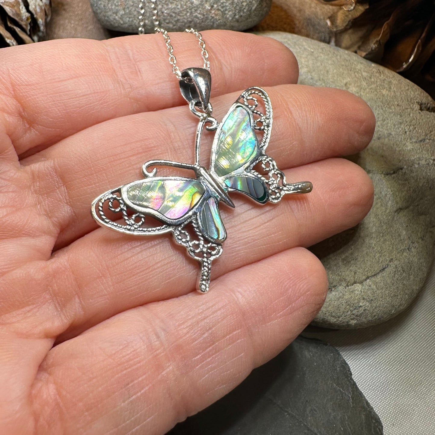 Adeliza Butterfly Necklace in Sterling Silver