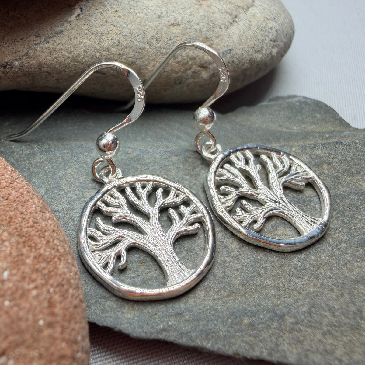 Traditional Tree of Life Earrings in Sterling Silver