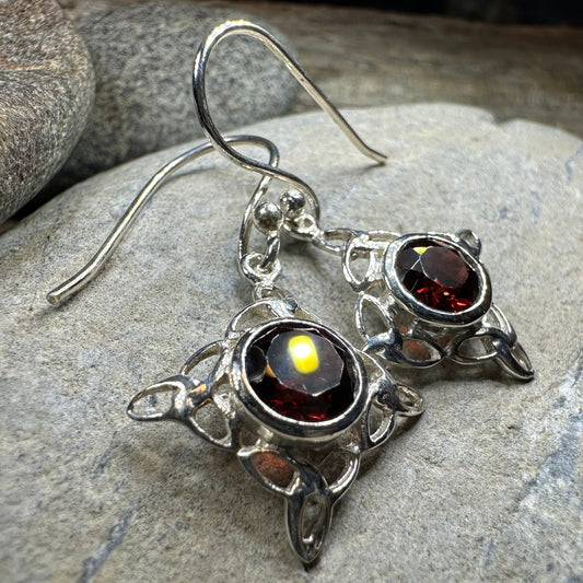 Annalise Gemstone Trinity Knot Earrings — view 4
