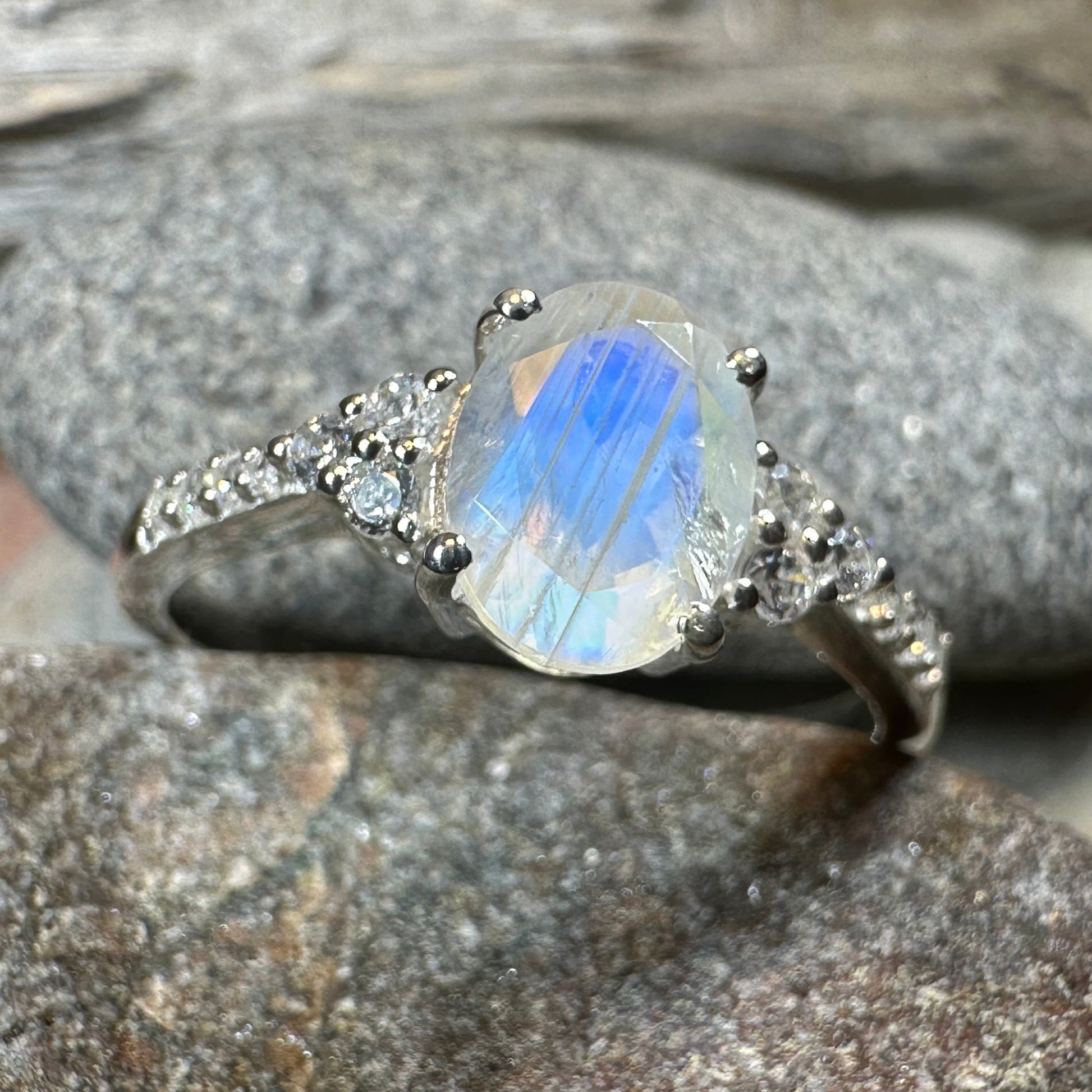 Kinsey Moonstone Ring in sterling silver