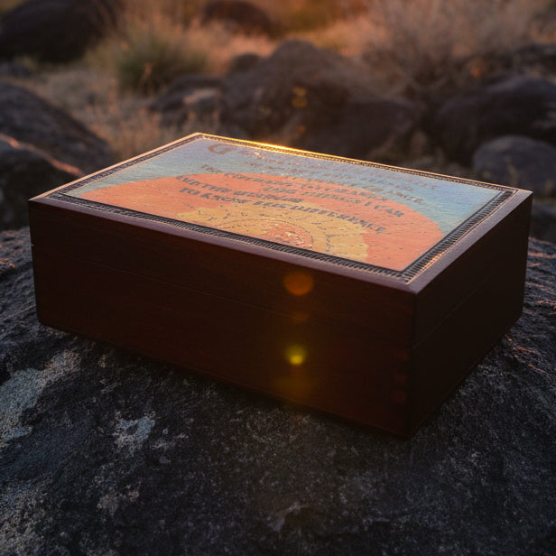 Serenity Prayer Sunrise Keepsake Box - Handmade Wooden Box