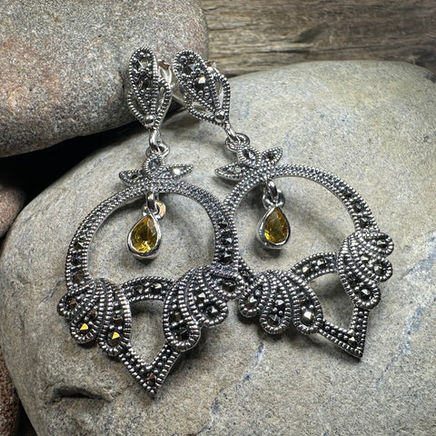 Load image into Gallery viewer, Antoinette Marcasite Earrings
