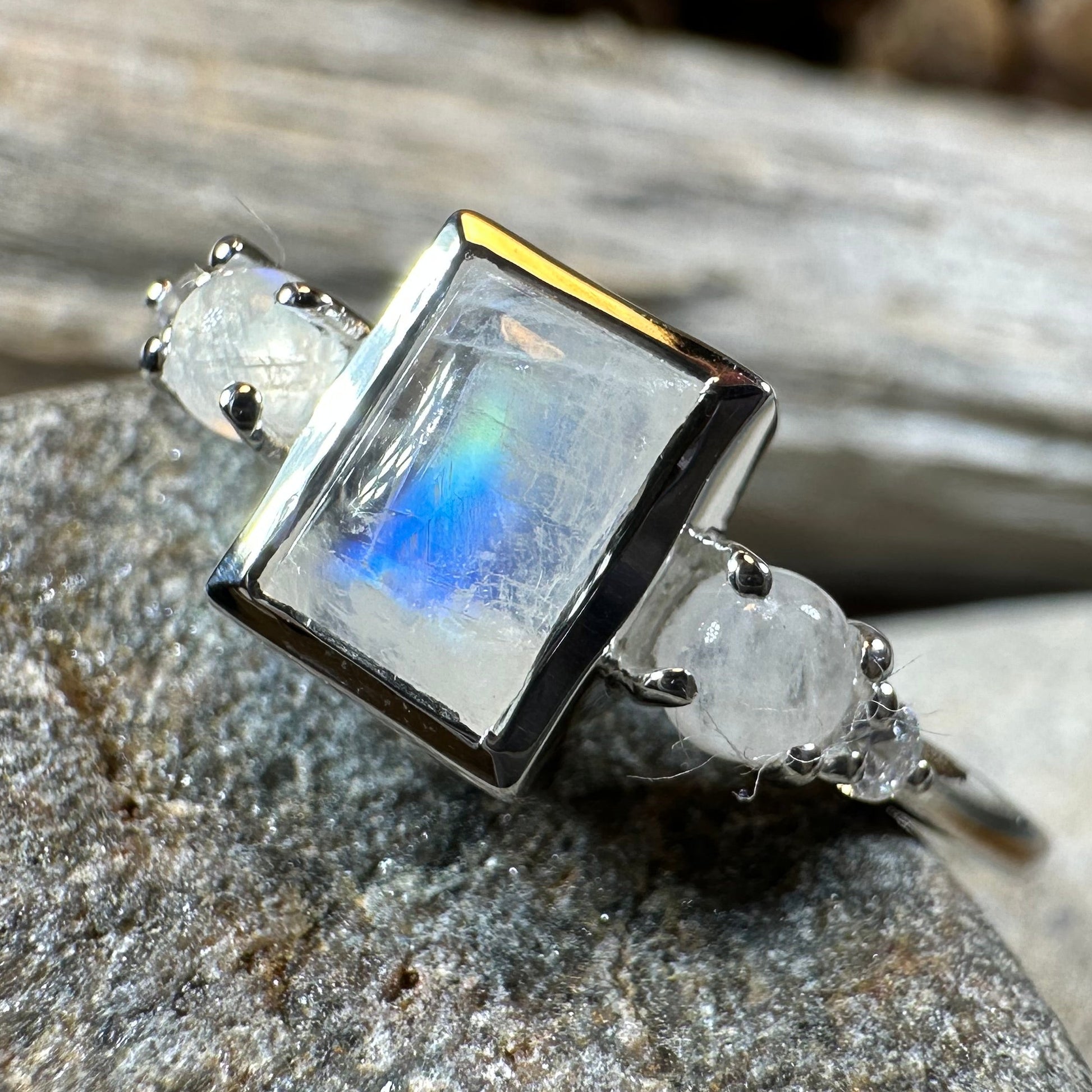 Anja Moonstone Ring in Sterling Silver — view 4