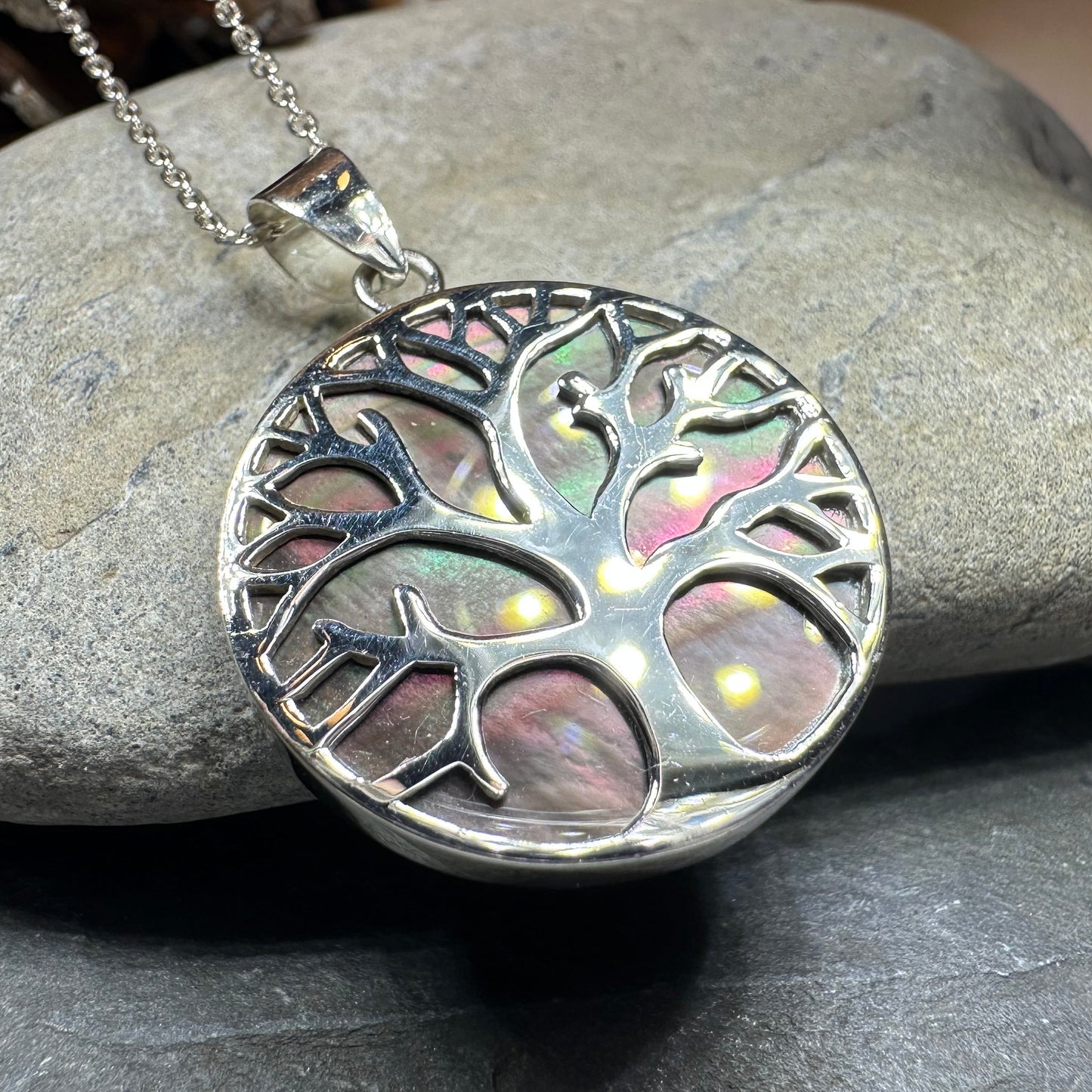 Larina Tree of Life Shell Necklace in sterling silver