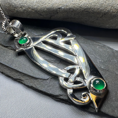 Load image into Gallery viewer, Artisan Large Irish Harp Necklace - Made in Ireland
