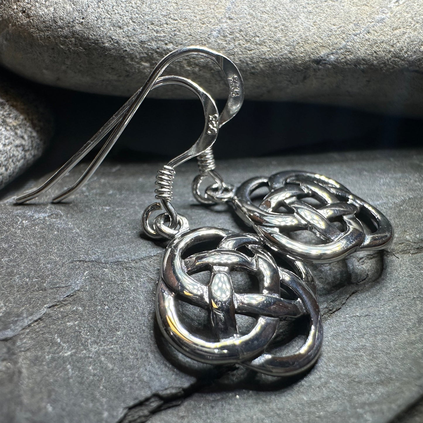 Classic Celtic Dara Knot Earrings — view 3