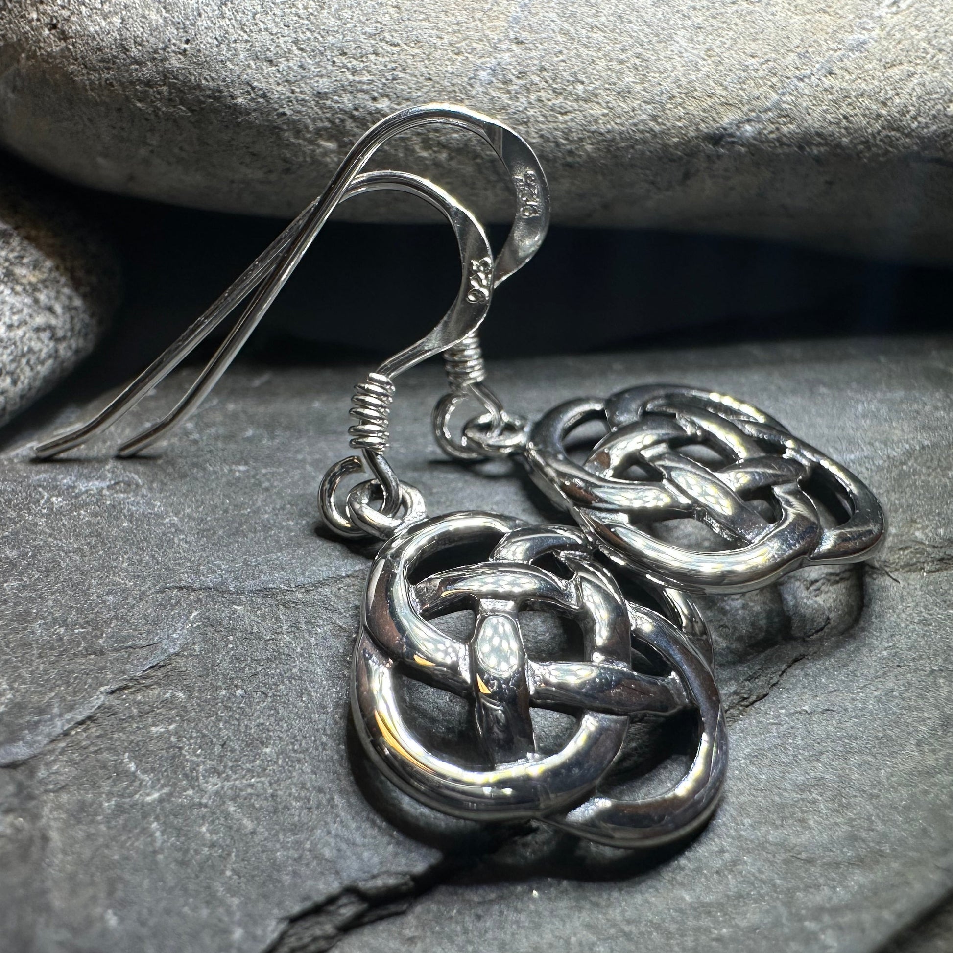 Classic Celtic Dara Knot Earrings — view 3