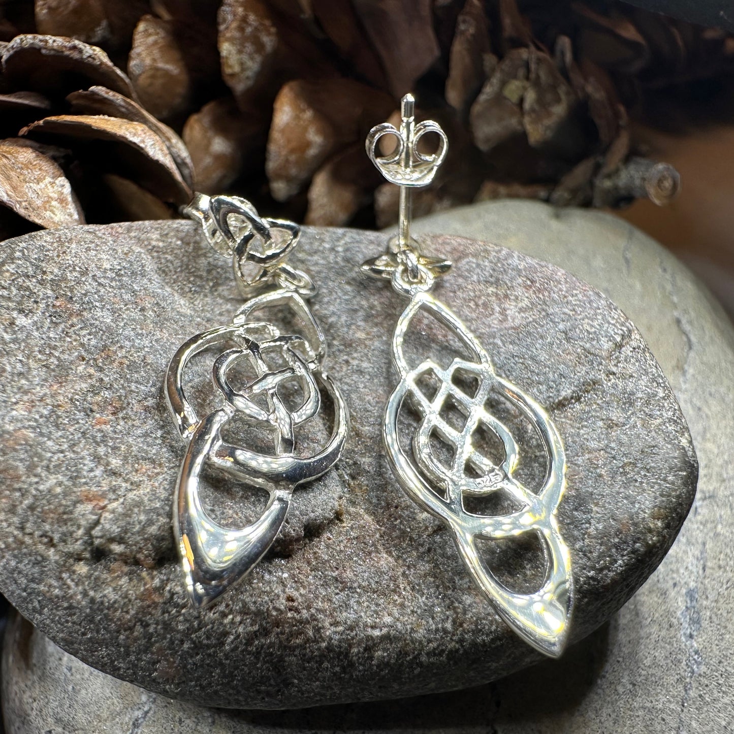 Alith Celtic Knot Earrings in Sterling Silver — view 6