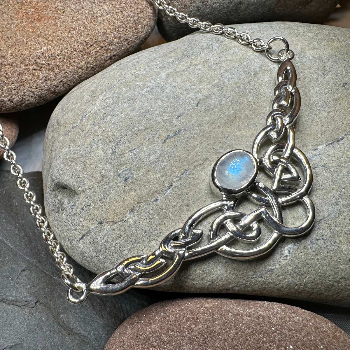 Helen Celtic Knot Necklace in Sterling Silver — view 10