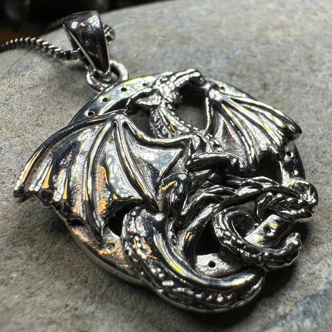 Load image into Gallery viewer, Silverwings Dragon Necklace in Sterling Silver
