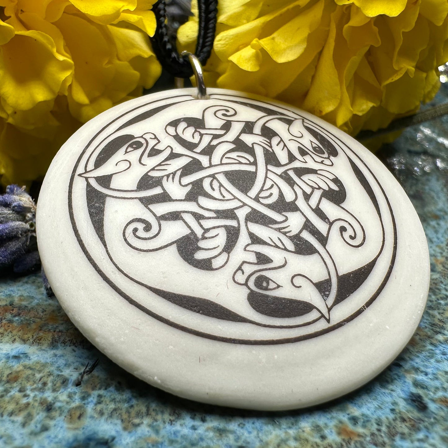 Artisan Celtic Triple Spiral Cat Necklace - Handmade in the U.S.A.