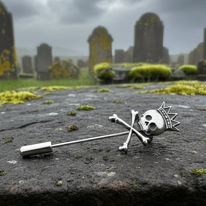 Scottish Skull "King Death" Tie Stick Pin