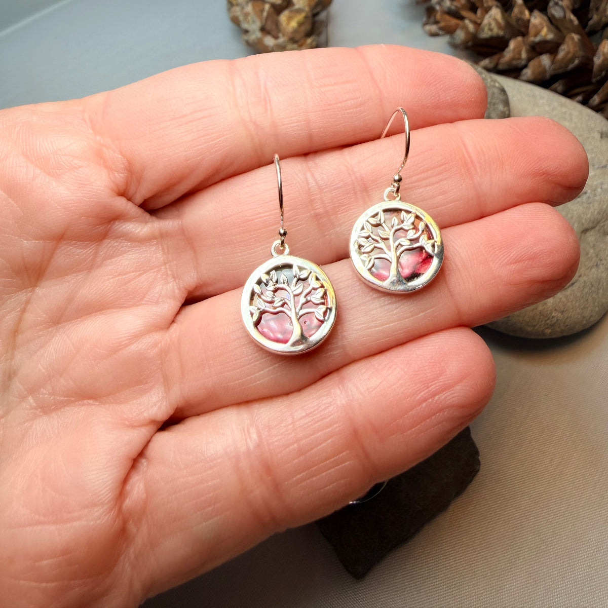 Heathergems Scottish Tree of Life Necklace & Earrings Set - Sterling Silver