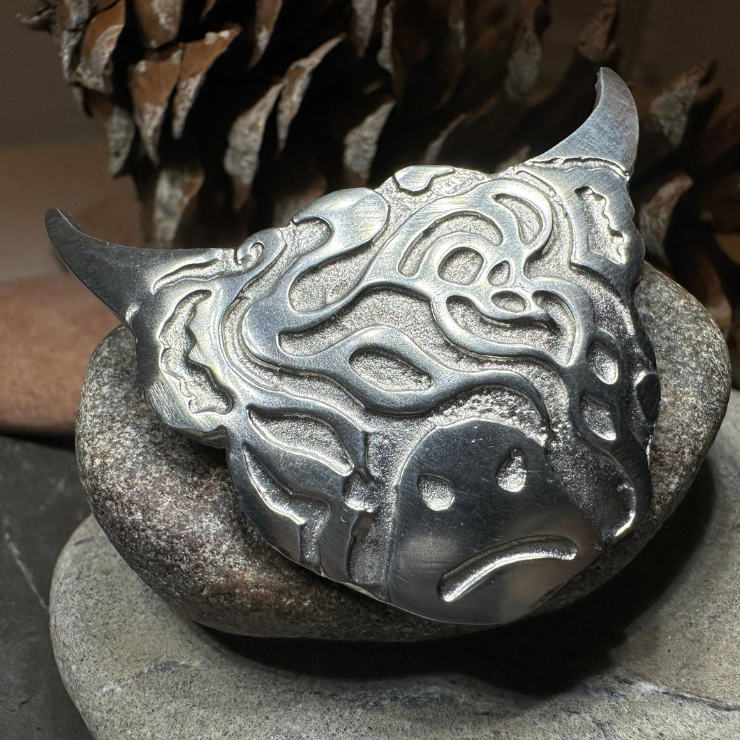 Celtic Highland Cow Brooch