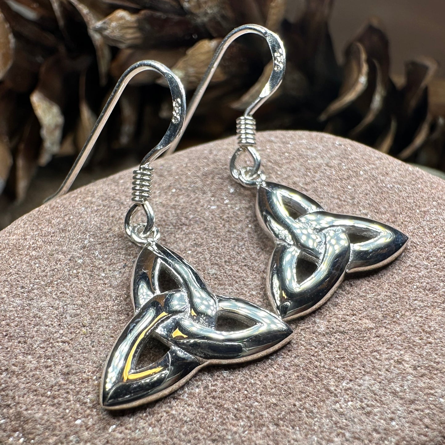 Dainty Celtic Trinity Knot Earrings in Sterling Silver