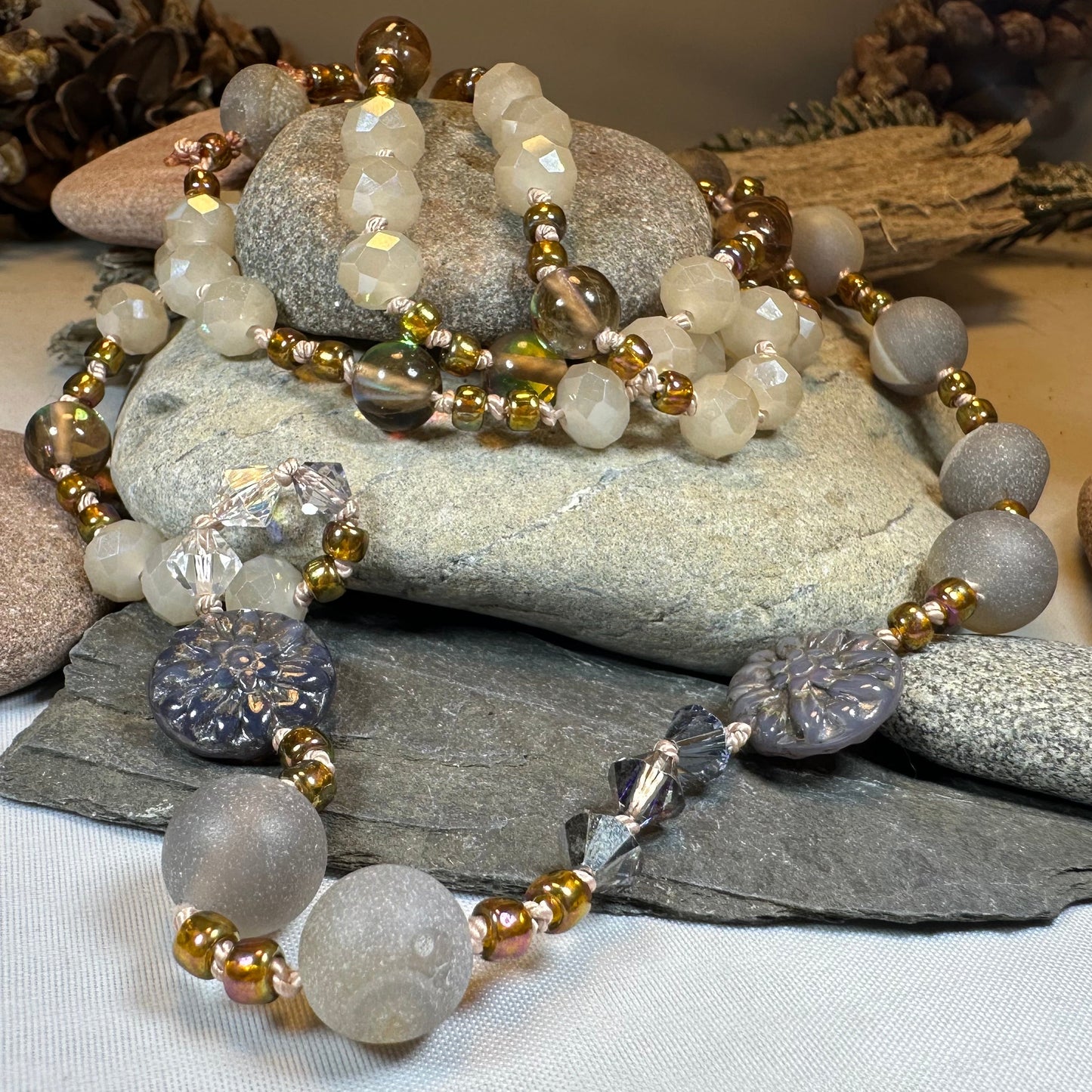 Lavender Blossom Long Necklace