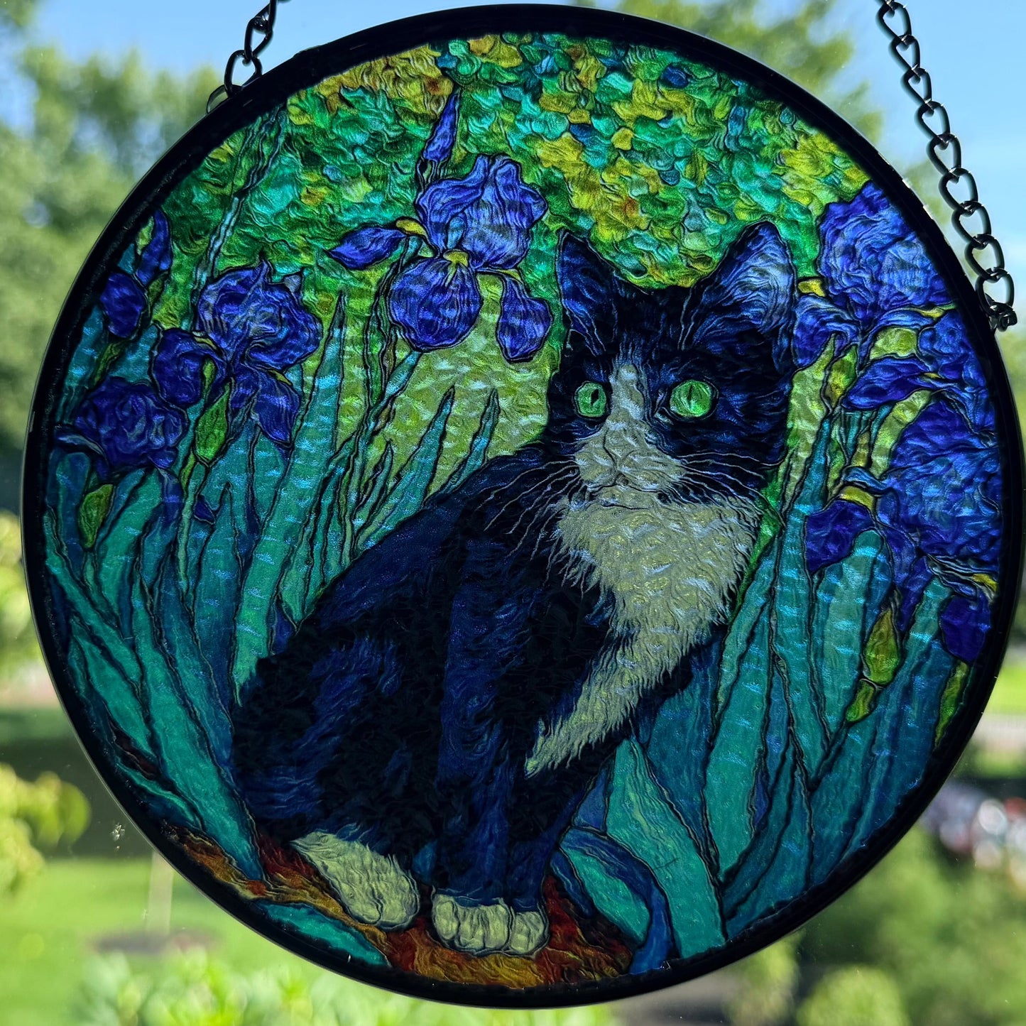 Van Gogh Iris Cat Suncatcher