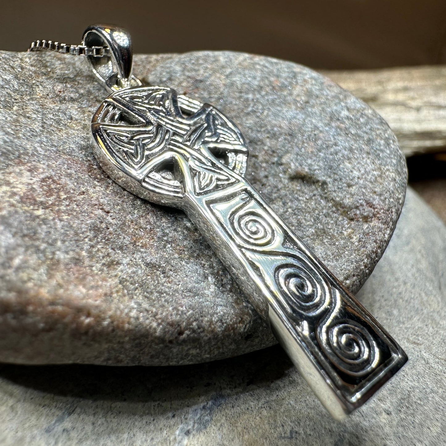 Alasdair Celtic Cross Necklace in Sterling Silver