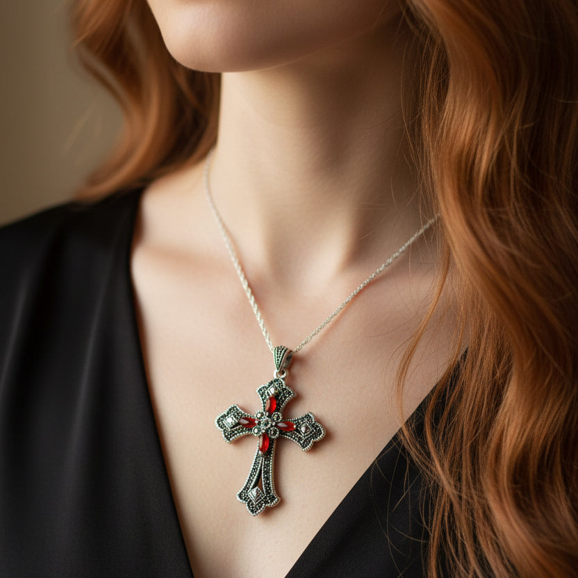 Fidelity Large Celtic Cross Necklace in Sterling Silver