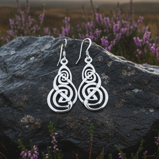 Beltane Celtic Earrings in Sterling Silver