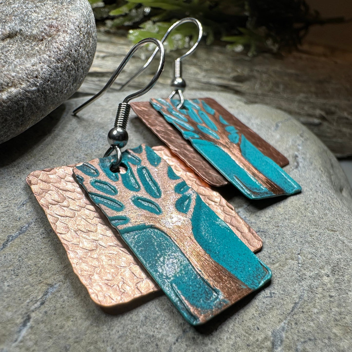 Forestmist Tree of Life Copper Earrings