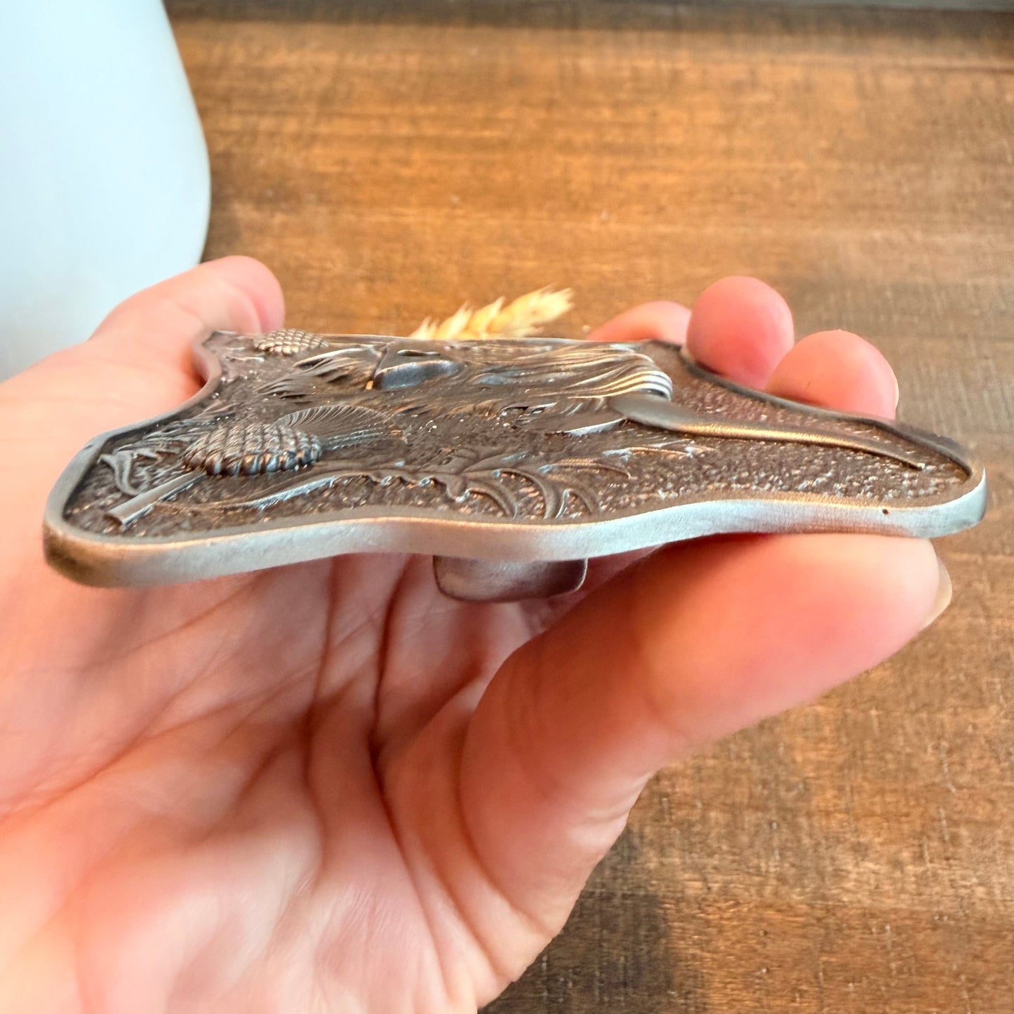 Thistle & Highland Cow Kilt Belt Buckle - Handmade in Scotland