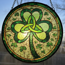 Load image into Gallery viewer, Trinity Knot Shamrock Stained Glass Gift
