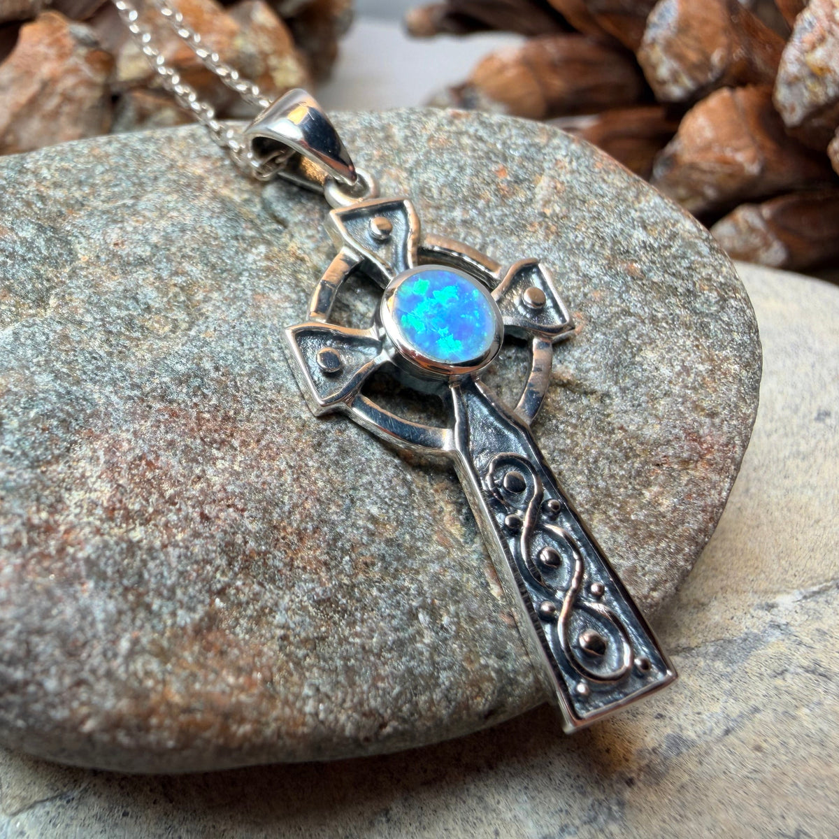 Tinturn Celtic Cross Necklace in Sterling Silver