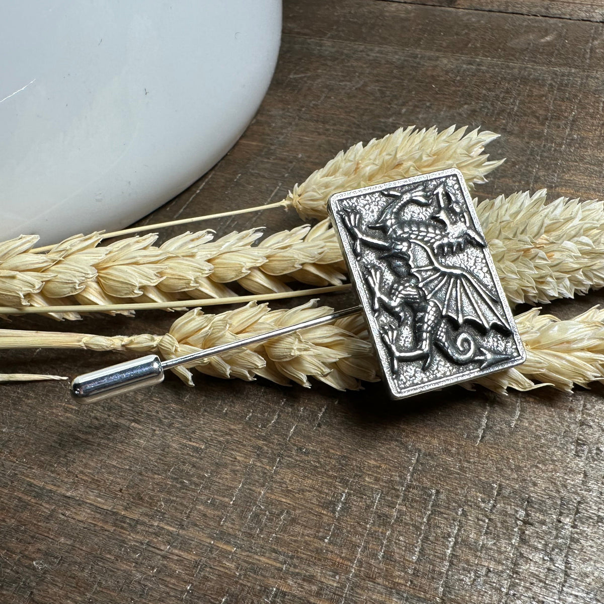 Square Welsh Dragon Lapel Stick Pin for Men