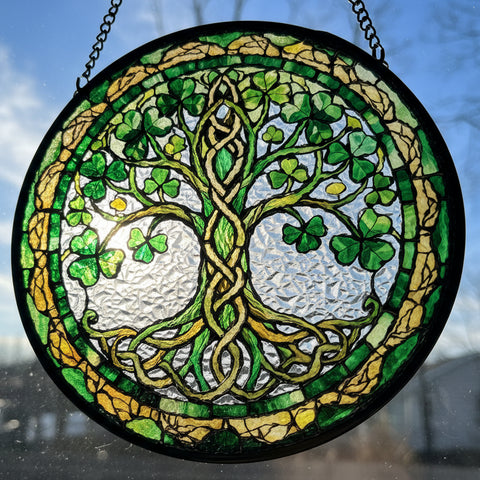 Load image into Gallery viewer, Ireland's Tree of Life Stained Glass Gift
