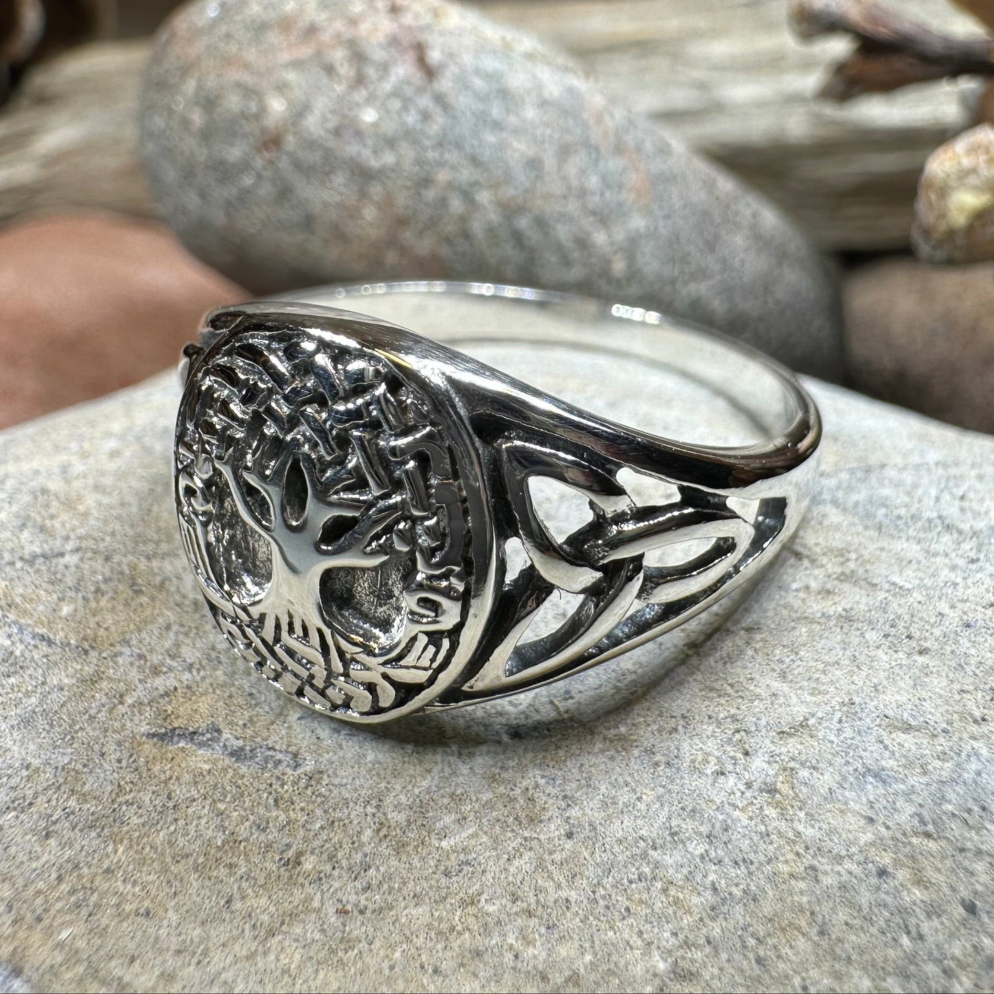 Lorna Celtic Tree of Life Ring in Sterling Silver — view 3