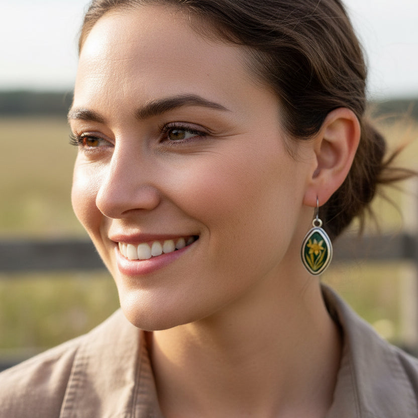 Daffodil Art Earrings - Handmade in the U.S.A.